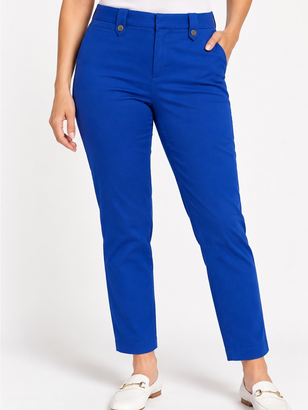 Banana Republic Cropped Straight-Leg Pants in Royal Blue